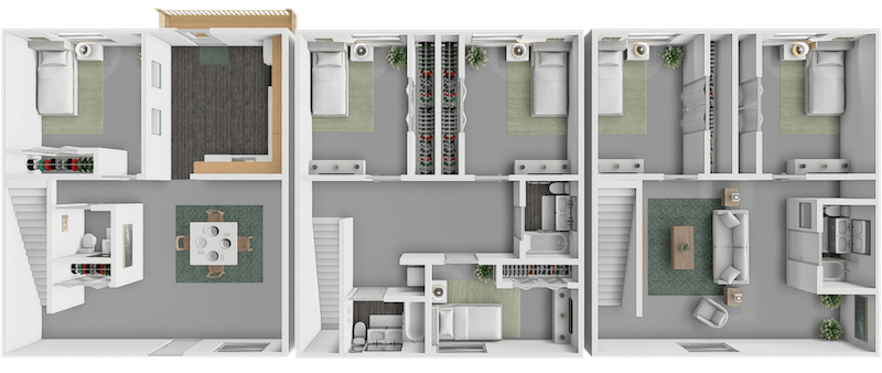 3 Bedroom 3.5 Bathroom with a Basement floor plan